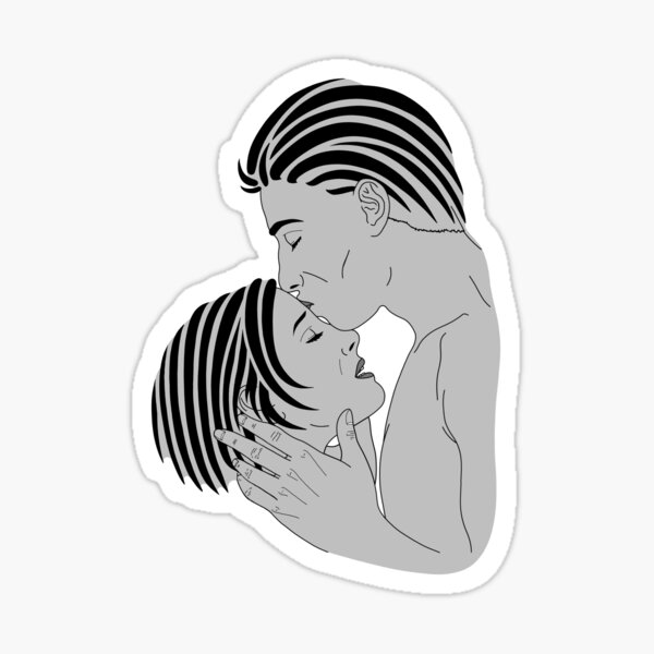 lovers; kiss on the forehead Sticker