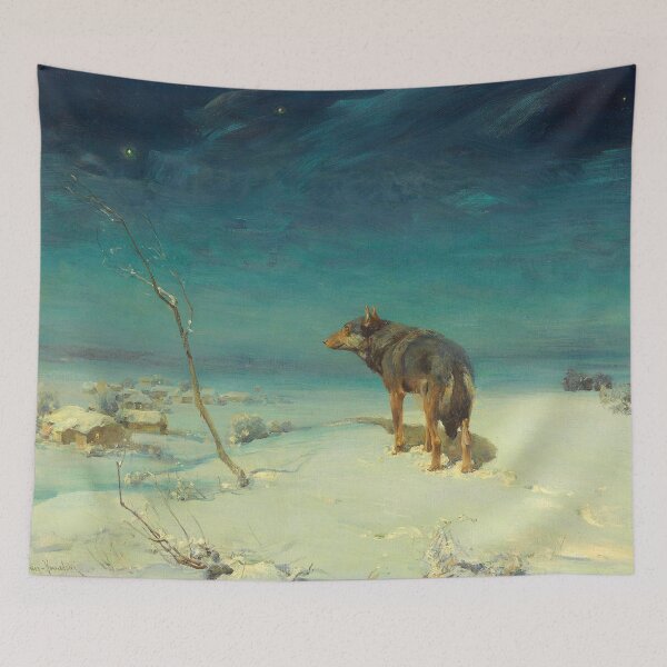 Item preview, The Lone Wolf | Alfred von Wierusz-Kowalski | Wilderness Print designed and sold by CJET.