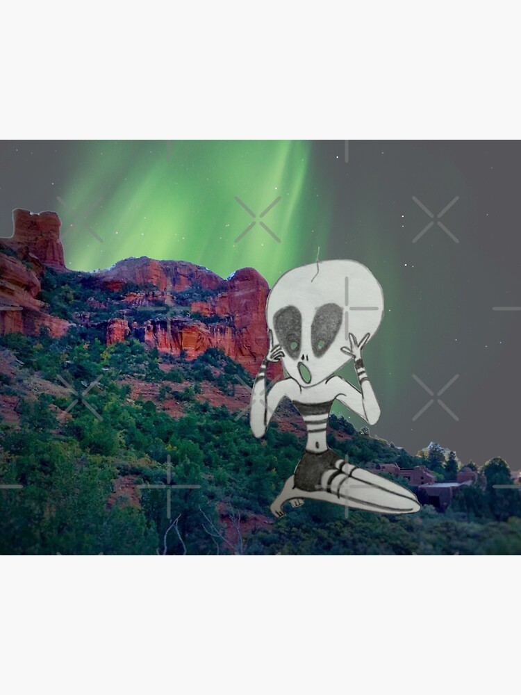 "Aliens in Sedona, Arizona" Sticker for Sale by MiddleJourney | Redbubble