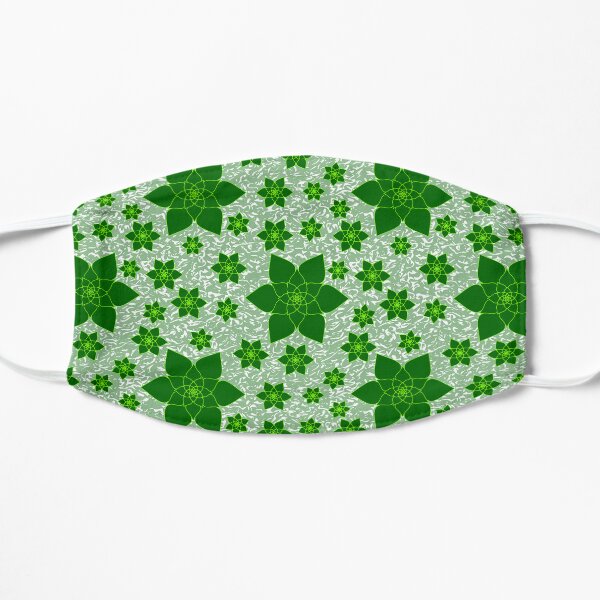 Green Leafy Lotus Vector All-over Flat Mask
