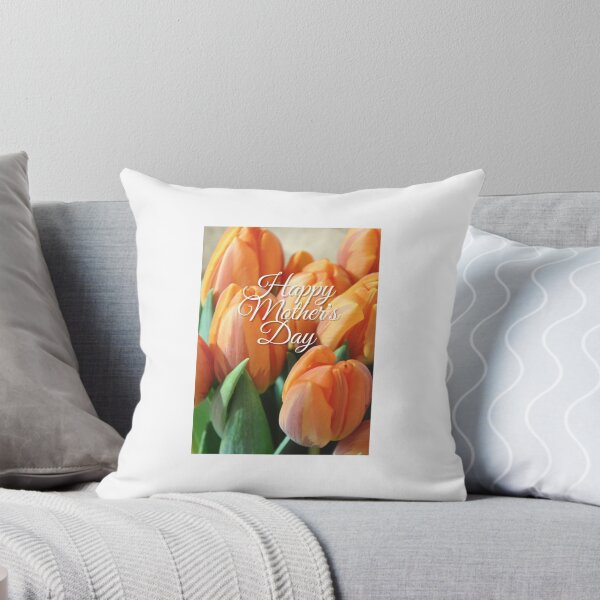 Aperçu de l'œuvre Tulipes orange avec Happy Mothers Day créée et vendue par KadenWeissnat.