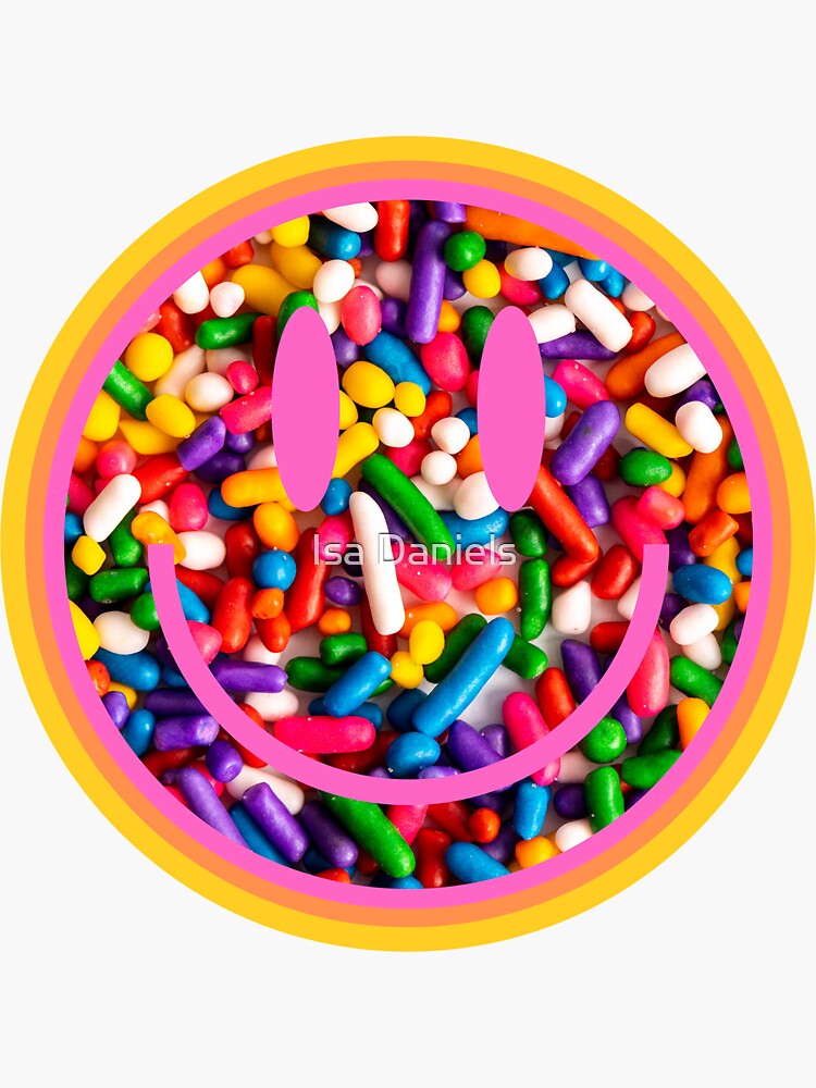 “Sprinkles Smiley Face” Sticker by Designs-By-Isa | Redbubble