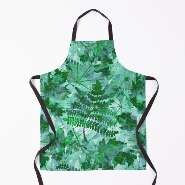 Item preview, Teal Blue And Green Watercolor Organic Pattern Leaves Silhouette II designed and sold by Irina Sztukowski.