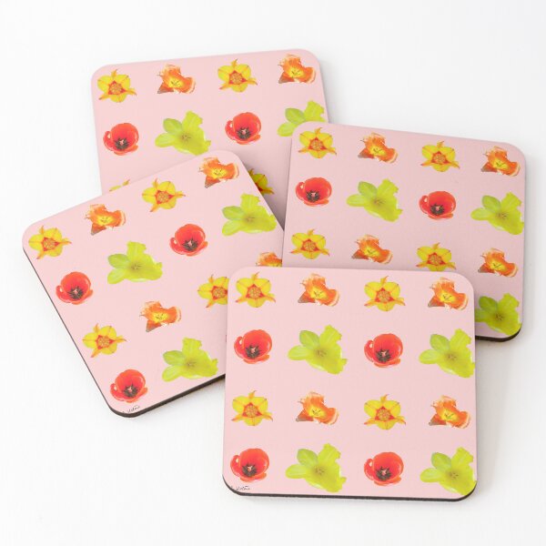 Item preview, Tulipes sur fond rose quartz designed and sold by AHELENE.