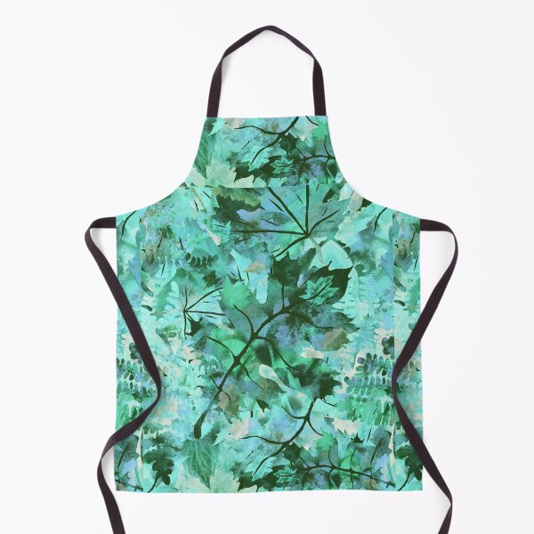 Item preview, Teal Blue And Green Watercolor Organic Pattern Leaves Silhouette III designed and sold by Irina Sztukowski.