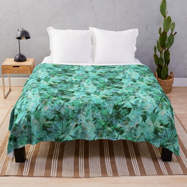 Item preview, Teal Blue And Green Watercolor Organic Pattern Leaves Silhouette III designed and sold by Irina Sztukowski.
