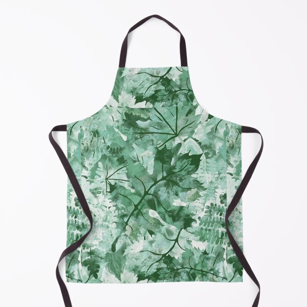 Item preview, Moss Green Monochrome Watercolor Organic Pattern Leaves Silhouette III designed and sold by Irina Sztukowski.