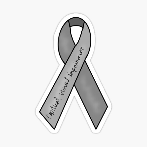 "Cortical Visual Impairment Awareness Ribbon " Sticker by jenmishalecki