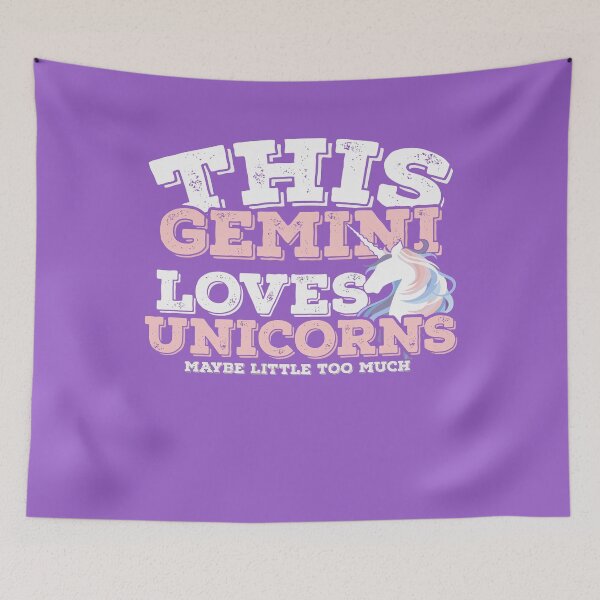 Item preview, Horoscope Zodiac Sign Gemini Loves Unicorns designed and sold by TheCrazyBear.
