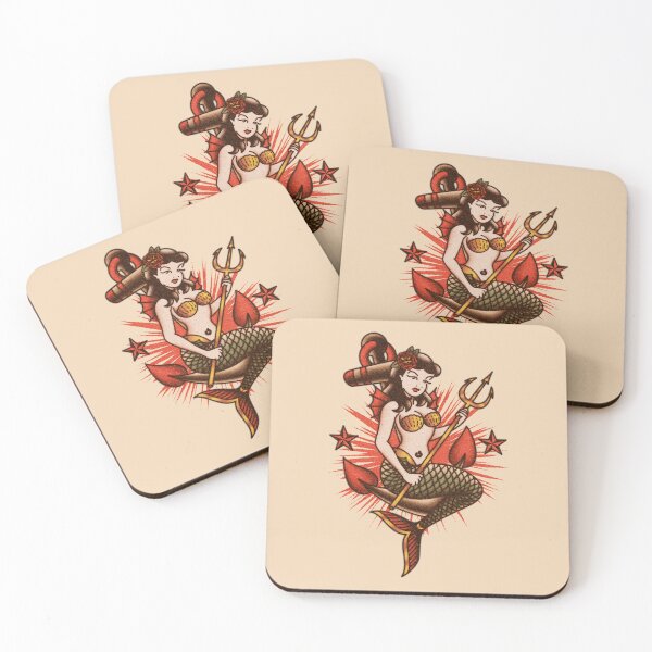 Item preview, Salty-Dog American Traditional Nautical Mermaid designed and sold by salty-dog.