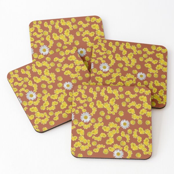 Item preview, paquerettes et fleurs de pissenlits sur fond potters clay designed and sold by AHELENE.
