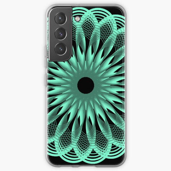 Spirograph in Seagreen on Black Samsung Galaxy Soft Case