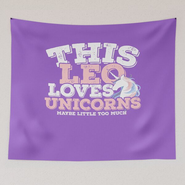 Item preview, Horoscope Zodiac Sign Leo Loves Unicorns designed and sold by TheCrazyBear.