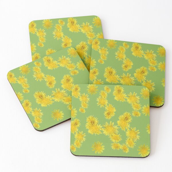 Item preview, fleurs de pissenlits sur fond greenery designed and sold by AHELENE.