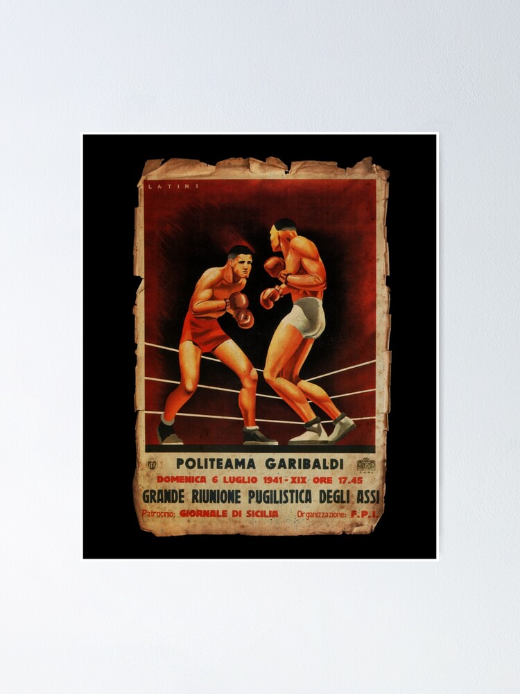"Vintage Italian Boxing Sports Fighting" Poster for Sale by