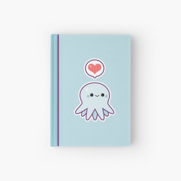 Cute Blue Octopus Hardcover Journal