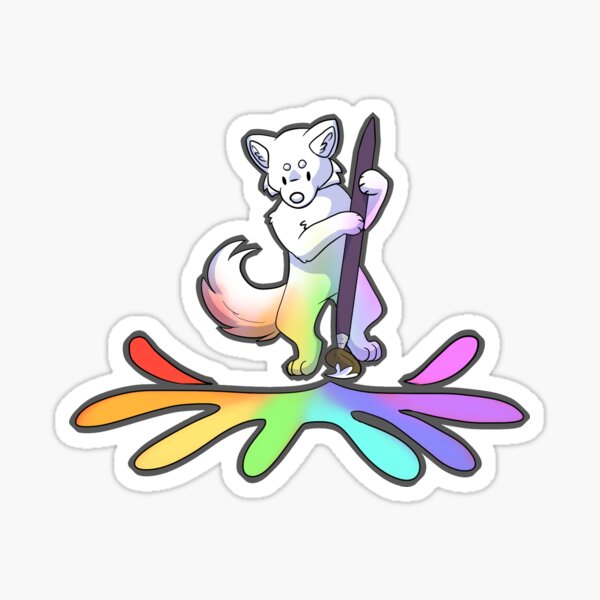 Furry artist (wolf, paintbrush) Sticker