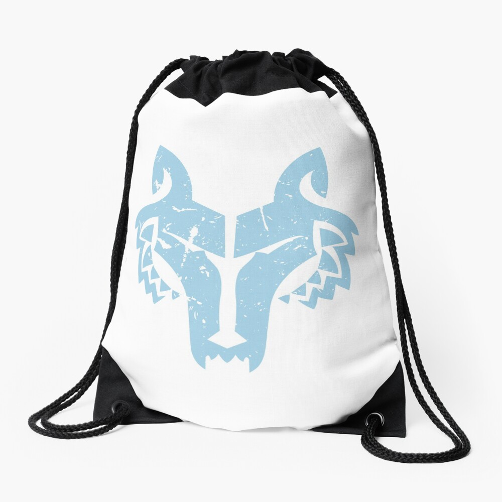 Blue Wolf Leader Drawstring Bag
