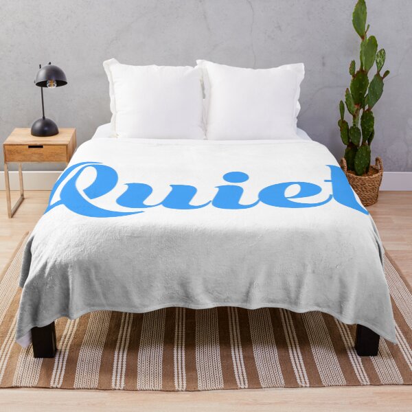 Item preview, "Quiet" | Minimalist Elegant Light Blue Calligraphy Design designed and sold by BunchOfWords.