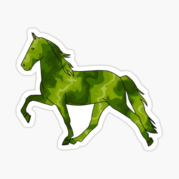 Aperçu de l'œuvre Cheval qui marche tourbillonnant vert créée et vendue par theaadesigns.