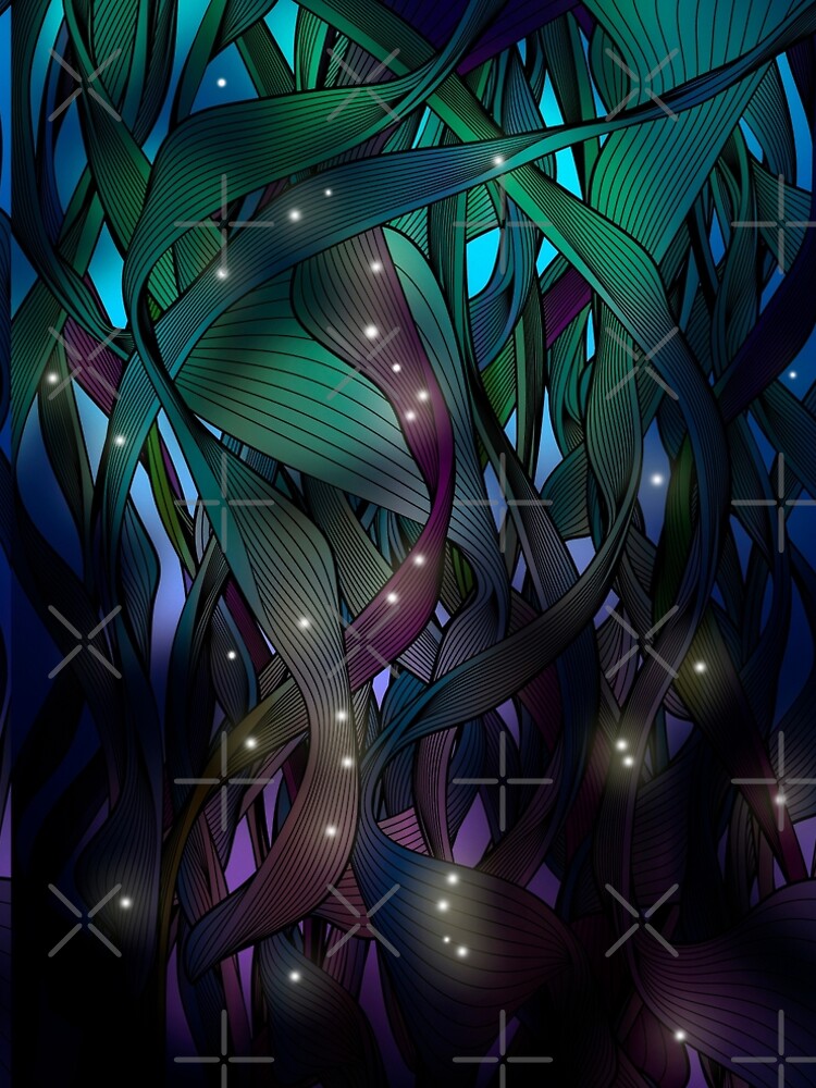 Thumbnail 4 of 4, A-Line Dress, Nocturne (with Fireflies) designed and sold by angelo cerantola.