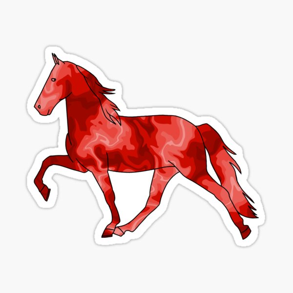 Aperçu de l'œuvre Cheval qui marche tourbillonnant Rouge créée et vendue par theaadesigns.