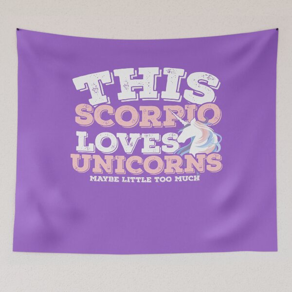 Item preview, Horoscope Zodiac Sign Scorpio Loves Unicorns designed and sold by TheCrazyBear.