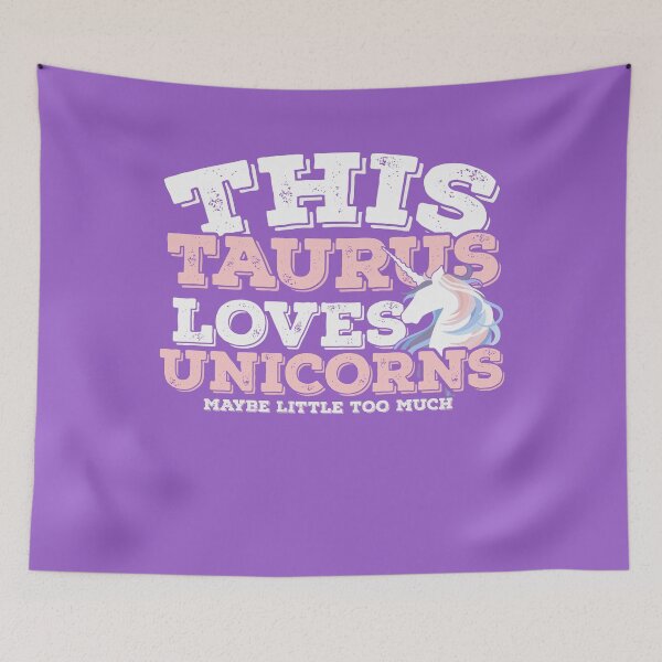 Item preview, Horoscope Zodiac Sign Taurus Loves Unicorns designed and sold by TheCrazyBear.