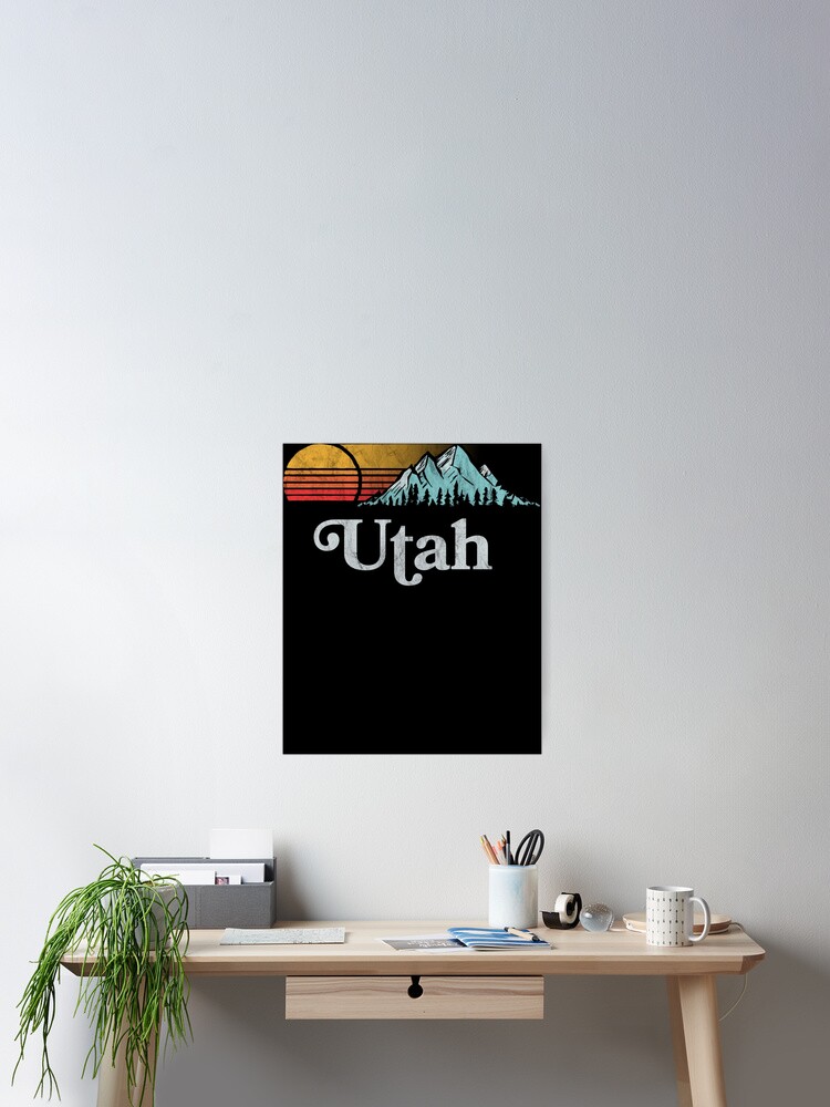 Utah Vintage Mountain Sunset Eighties Retro Graphic Tee Utah Vintage Mountain Sunset Eighties Retro Graphic Tee