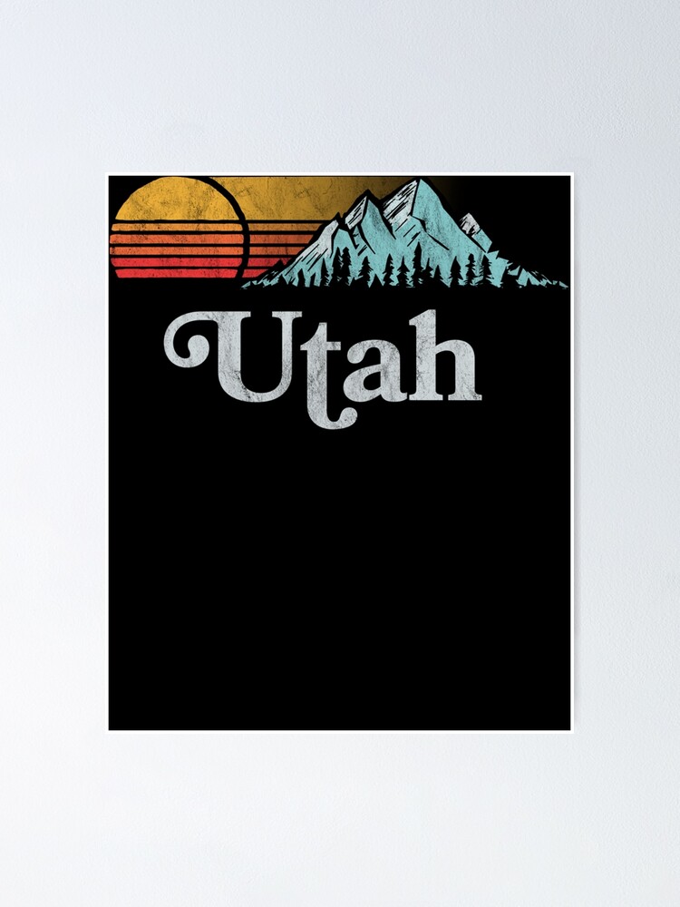 Utah Vintage Mountain Sunset Eighties Retro Graphic Tee Utah Vintage Mountain Sunset Eighties Retro Graphic Tee