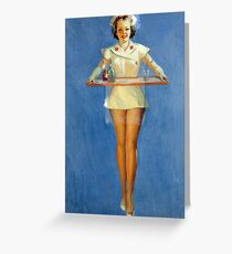 Vintage Sexy Nurse Uniform Greeting Card