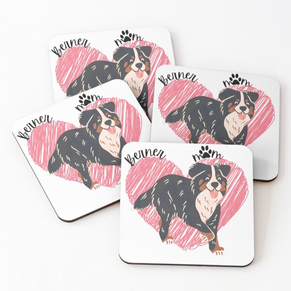 Item preview, Berner mom, Bernese Mountain Dog, with a pink heart and a paw print designed and sold by DigitalCutFile.