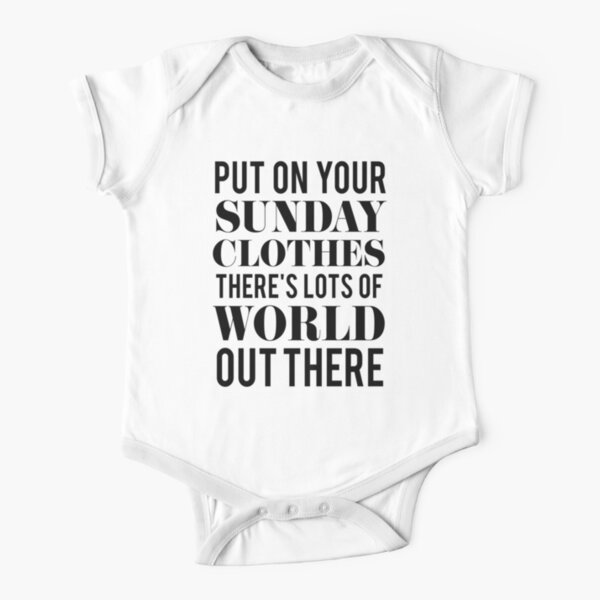 Hello, Dolly! Sunday Clothes Typography Short Sleeve Baby One-Piece