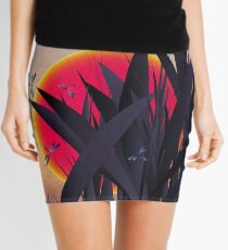 Red Heat (with Dragonflies) Mini Skirt