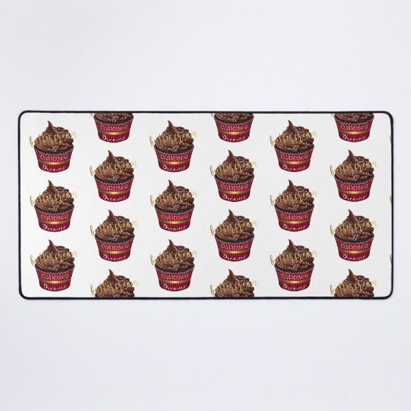 Item preview, “Buttercream & Cupcake Dreams” Chocolate-Coloured Background  designed and sold by PawsitiveMum.