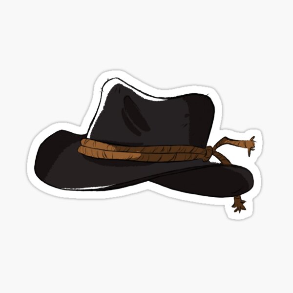 Vista previa del artículo con la obra «Sombrero de Arthur Morgan Pegatina», diseñado y vendido por DaisyGabe.