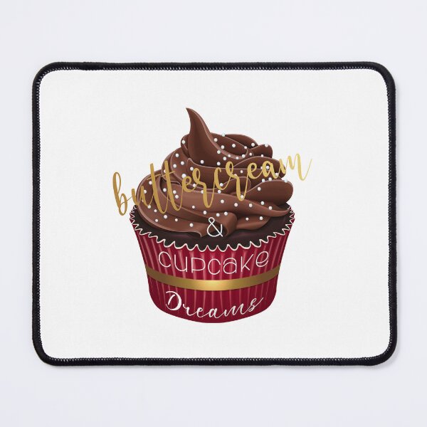 Item preview, “Buttercream & Cupcake Dreams” Chocolate-Coloured Background designed and sold by PawsitiveMum.