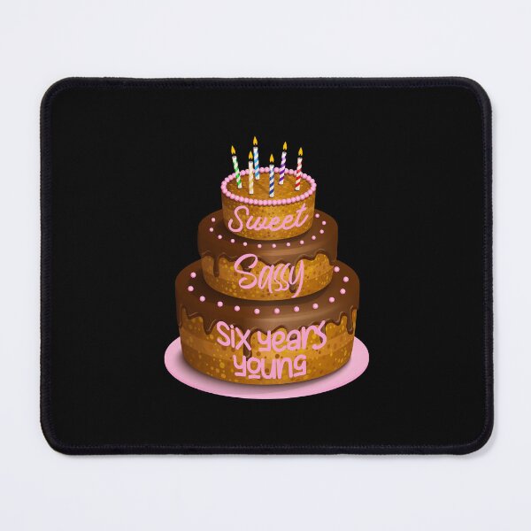 Item preview, Sweet Sassy Six Years Young (Black Background) designed and sold by PawsitiveMum.