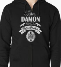 Team Damon Since Hello Brother. Zipped Hoodie