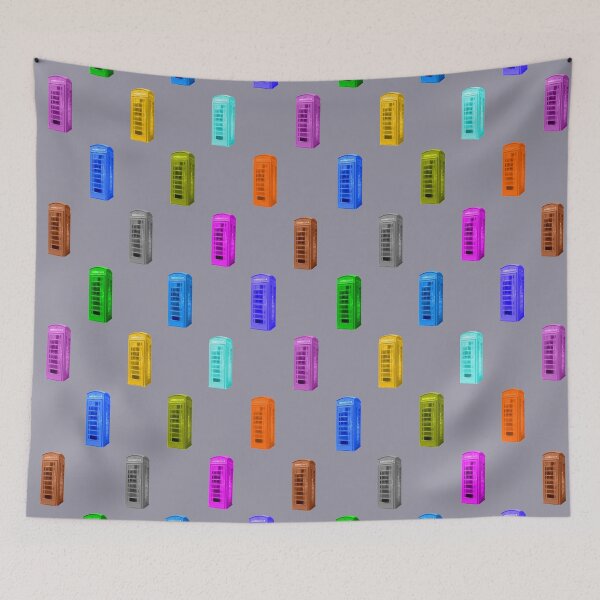 Item preview, Phone booth on lilac grey background designed and sold by AHELENE.