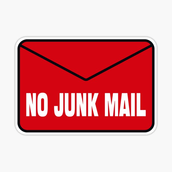 no junk mail Sticker for Sale by VBNART