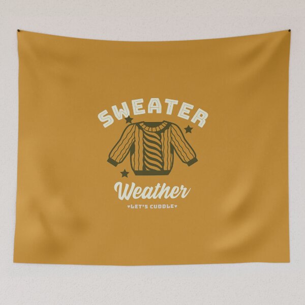 Item preview, Sweater Weather - Let's Cuddle (Mustard Yellow) designed and sold by Quirkdom.