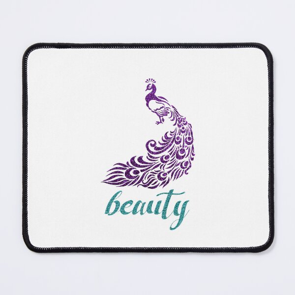 Item preview, Elegant Peacock Silhouette: BEAUTY - Aqua & Plum (on Purple) designed and sold by PawsitiveMum.