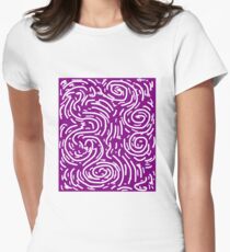 Spiral Swirls Purple Glow Women's Fitted T-Shirt