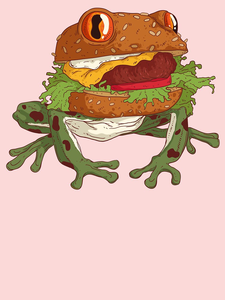 Hamburger Frog - Frog - Sticker