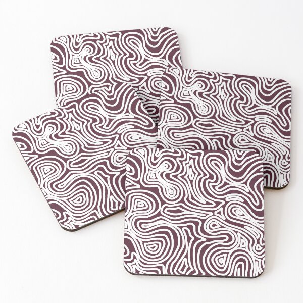Item preview, White and dark cherry line illustration pattern. Flowing. designed and sold by MagnetitaBySil.