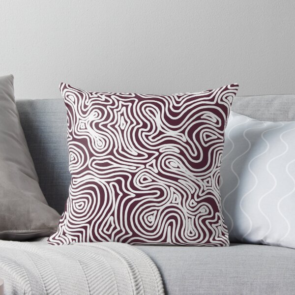 Item preview, White and dark cherry line illustration pattern. Flowing. designed and sold by MagnetitaBySil.