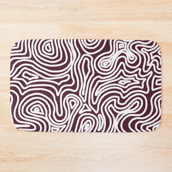 Item preview, White and dark cherry line illustration pattern. Flowing. designed and sold by MagnetitaBySil.