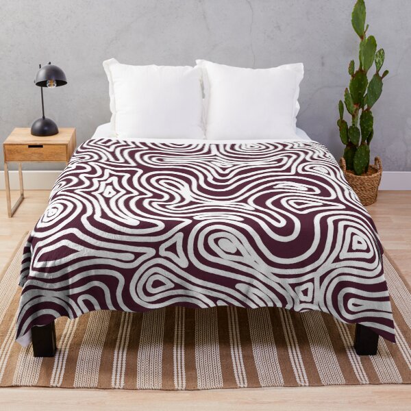 Item preview, White and dark cherry line illustration pattern. Flowing. designed and sold by MagnetitaBySil.