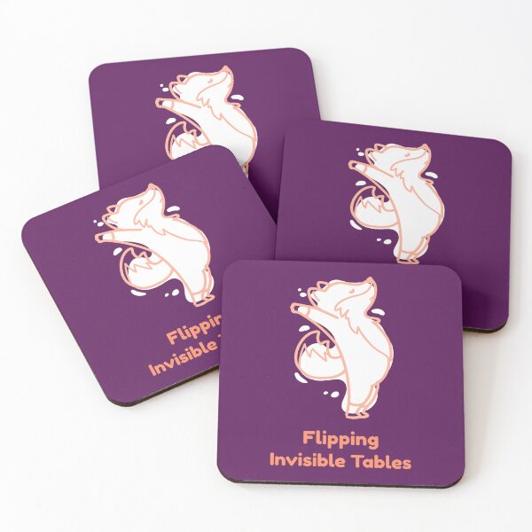 Item preview, Flipping Invisible Tables - Funny Yoga Fox, Purple Background designed and sold by Quirkdom.